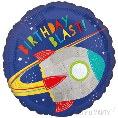 balon foliowy blast off birthday amscan 18 rnd