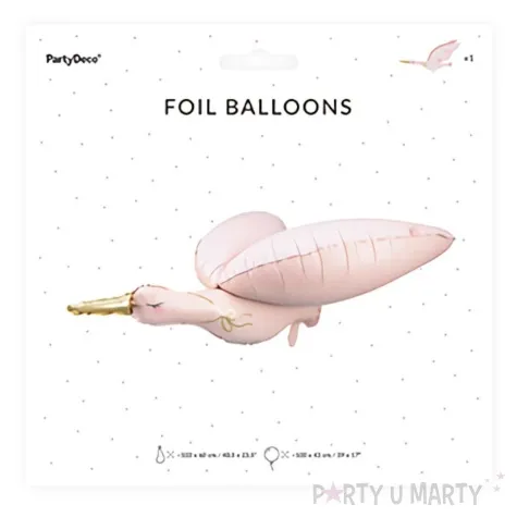 balon foliowy bocian rozowy partydeco 40 5 shp