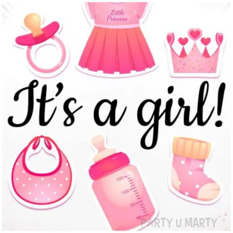 balon foliowy bodo girl its a girl dekoracja na baby shower gender reveal bialy 18 rnd