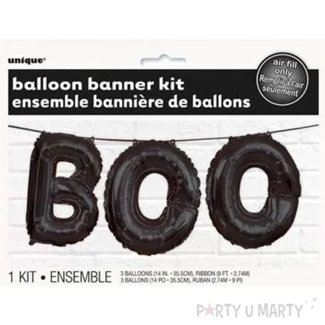 balon foliowy boo halloween czarny unique 14 ltr