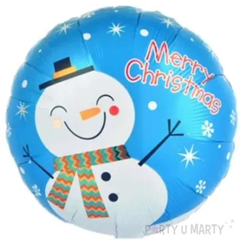 balon foliowy boze narodzenie balwan 18 rnd