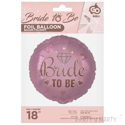 balon foliowy bride to be diamenty i serca rozowy godan 18 rnd