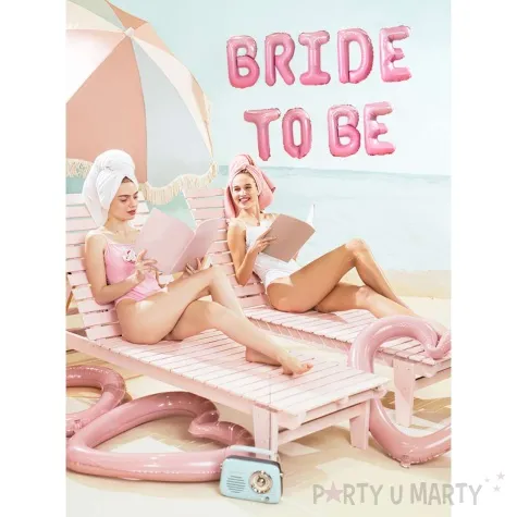 balon foliowy bride to be rozowy jasny partydeco 9 szt 138