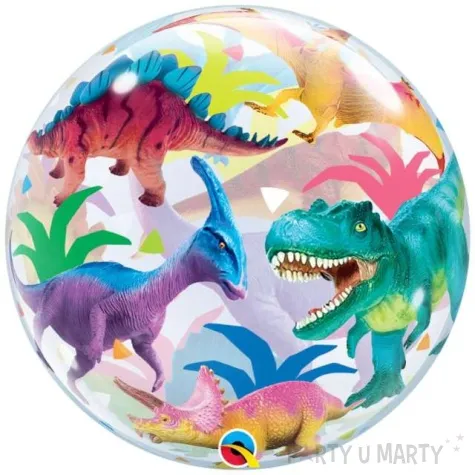 balon foliowy bubble dinozaury qualatex 22 orb