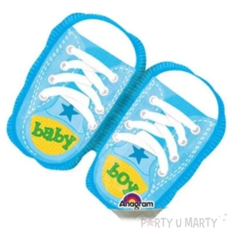 balon foliowy buciki baby boy niebieskie amscan 10 shp