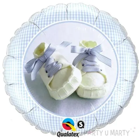 balon foliowy buciki niebieski qualatex 18 rnd