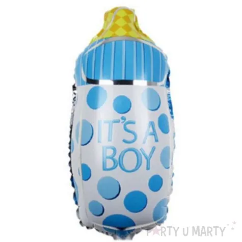 balon foliowy butelka its a boy niebieski 13 shp