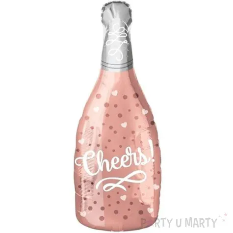 balon foliowy butelka szampana cheers rozowe zloto partypal 38 shp