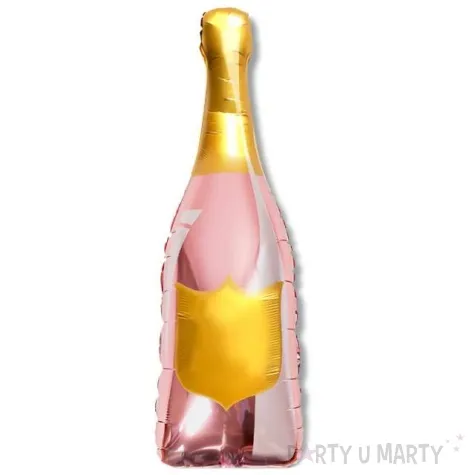 balon foliowy butelka szampana do wypisu rozowe zloto dekoracjepolska 41 shp
