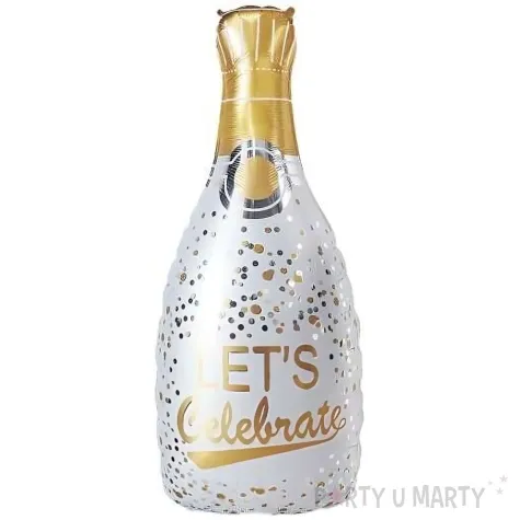 balon foliowy butelka szampana lets celebrate bialo zloty jix 39 shp