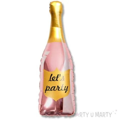 balon foliowy butelka szampana rozowe zloto dekoracjepolska 41 shp