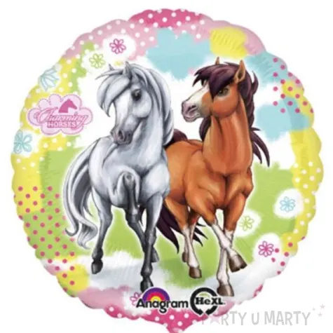 balon foliowy charming horses amscan 18 rnd