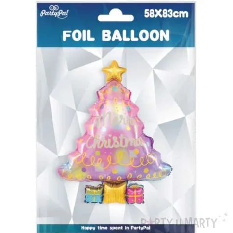 balon foliowy choinka merry christmas prezenty mix partypal 32 shp