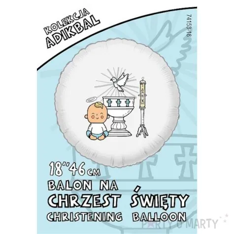 balon foliowy chrzest chlopca adikbal 18 rnd