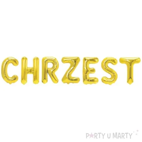 balon foliowy chrzest napis zloty partypal 15 ltr