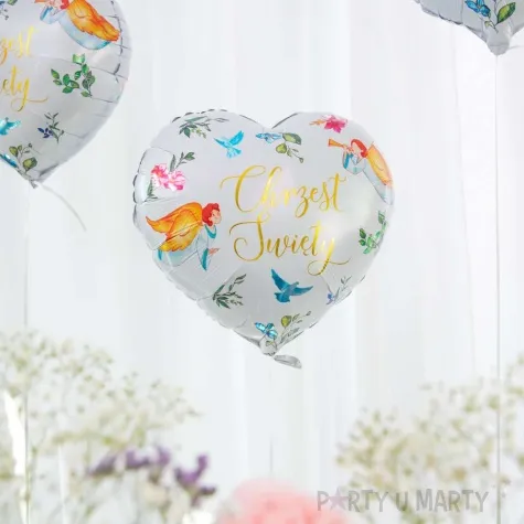 balon foliowy chrzest swiety anioly golebie bialy partypal 18 hrt
