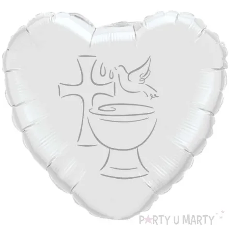 balon foliowy chrzest swiety bialo srebrny 18 hrt