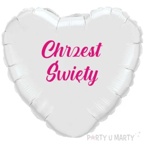 balon foliowy chrzest swiety classic bialo rozowy 18 hrt