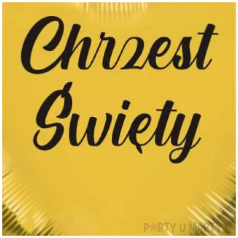 balon foliowy chrzest swiety classic zloto czarny 18 hrt