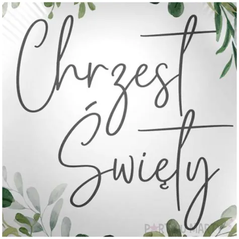 balon foliowy chrzest swiety eukaliptus bialy premioloon 17 rnd