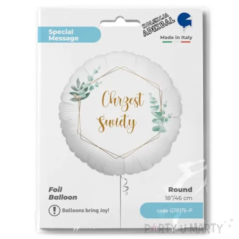 balon foliowy chrzest swiety grabo 18 rnd