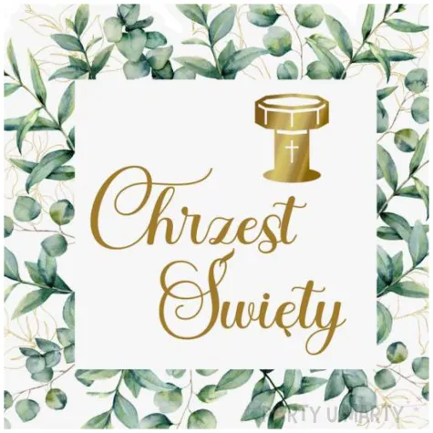 balon foliowy chrzest swiety kwadratowy eukaliptus 18 rnd