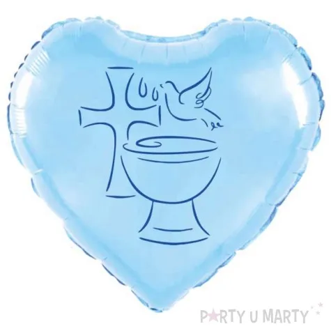 balon foliowy chrzest swiety niebieski 18 hrt