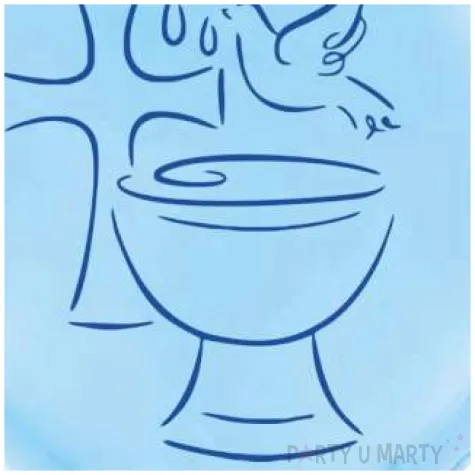 balon foliowy chrzest swiety niebieski 18 hrt