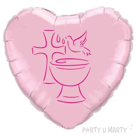 balon foliowy chrzest swiety rozowy 18 hrt