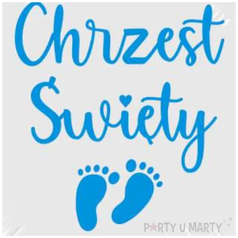 balon foliowy chrzest swiety stopki bialo blekitny 18 rnd