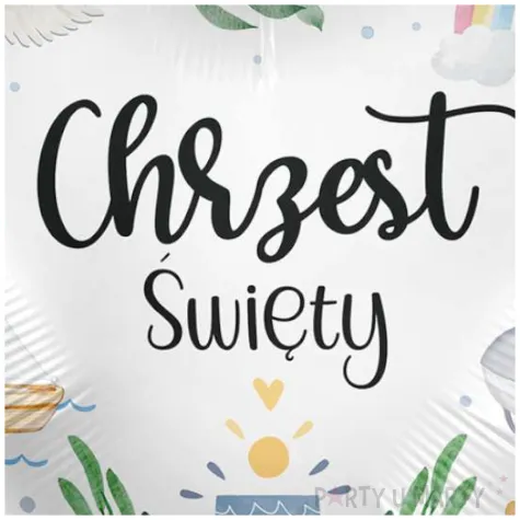 balon foliowy chrzest swiety symbole bialy premioloon 17 hrt