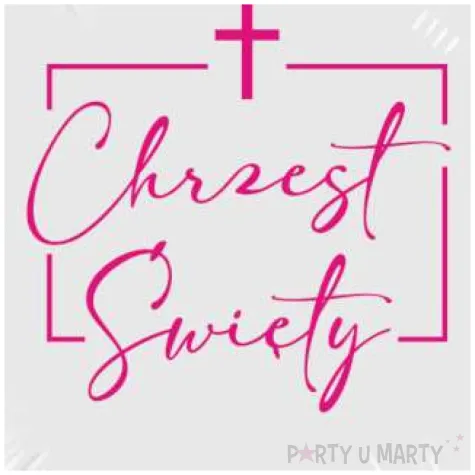 balon foliowy chrzest swiety w ramce bialo rozowy 18 rnd