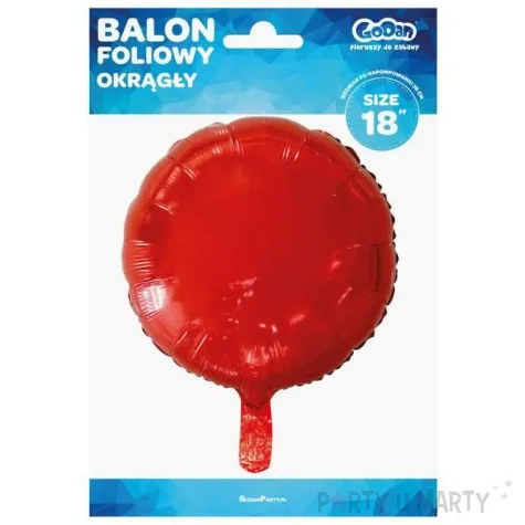 balon foliowy classic czerwony metalik godan 18 rnd