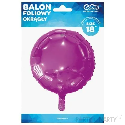 balon foliowy classic fuksja metalik godan 18 rnd