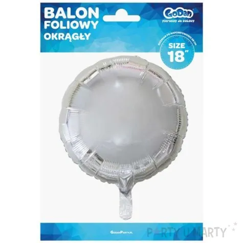 balon foliowy classic srebrny metalik godan 18 rnd