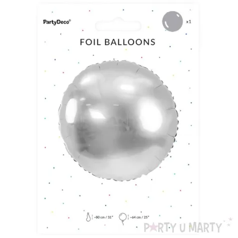 balon foliowy classic srebrny partydeco 31 rnd