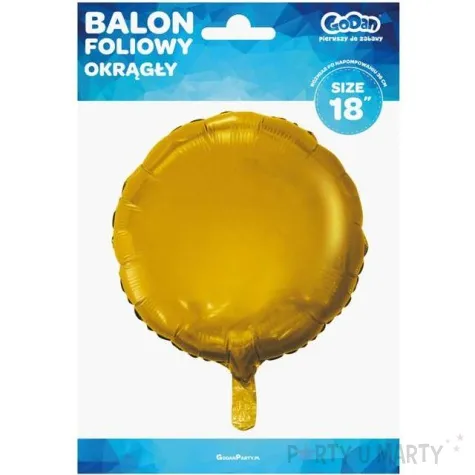 balon foliowy classic zloty satynowy godan 18 rnd