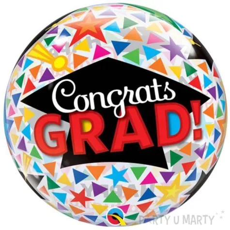 balon foliowy congrats grad caps qualatex bubbles 22 orb