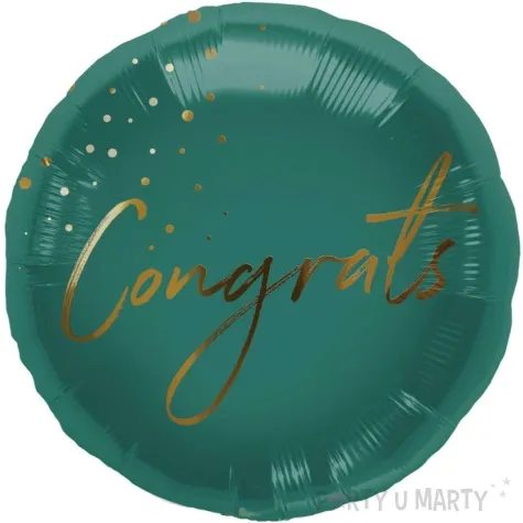 balon foliowy congrats zielony ciemny folat 18 rnd
