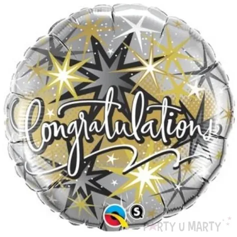 balon foliowy congratulations srebrny qualatex 18 cir