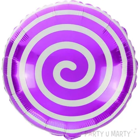 balon foliowy cukierek lizak spirala fioletowy arpex 18 rnd