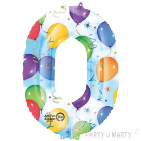 balon foliowy cyfra 0 baloniki amscan 34 dgt