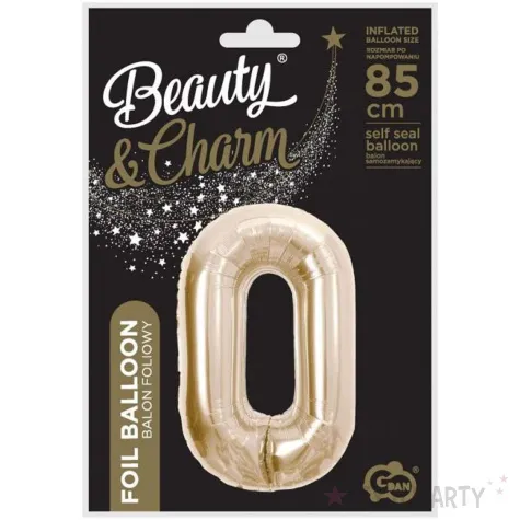balon foliowy cyfra 0 beauty charm zloty jasny godan 33 dgt