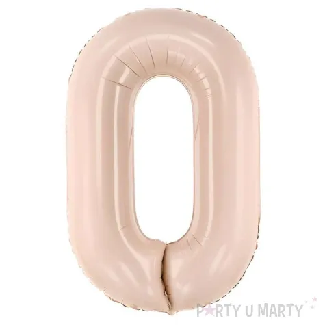 balon foliowy cyfra 0 bezowy ciemny partydeco 34 dgt