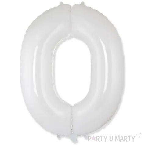 balon foliowy cyfra 0 bialy flexmetal 33 dgt