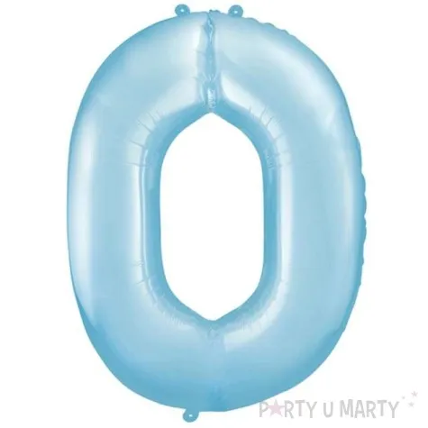 balon foliowy cyfra 0 blekitny partydeco 34 dgt