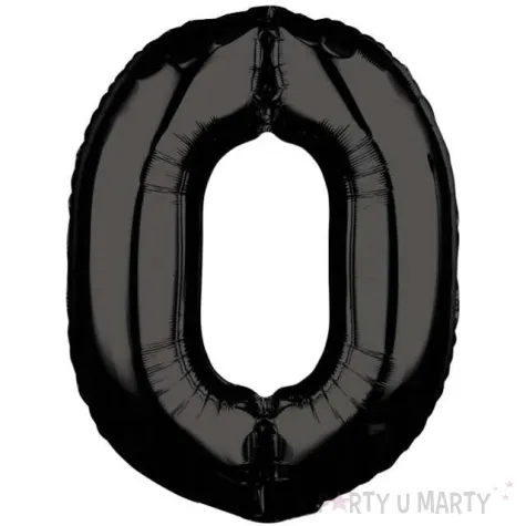 balon foliowy cyfra 0 czarny amscan 26 dgt