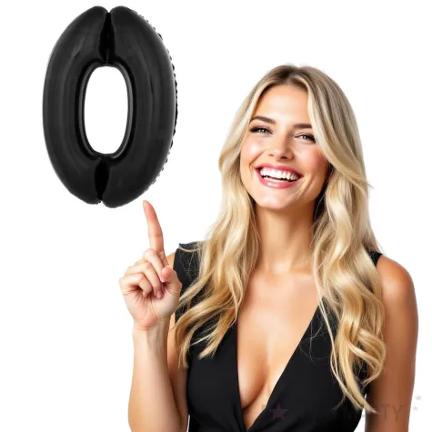 balon foliowy cyfra 0 czarny funny fashion 40 dgt