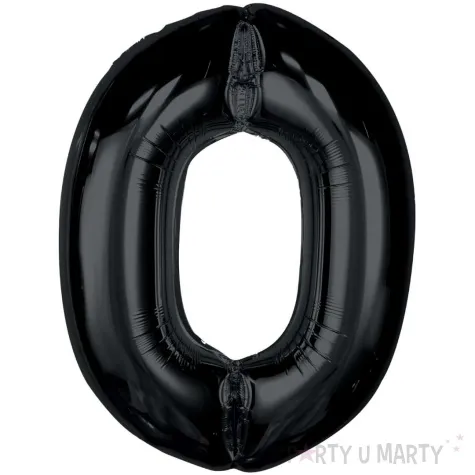 balon foliowy cyfra 0 czarny godan 36 dgt