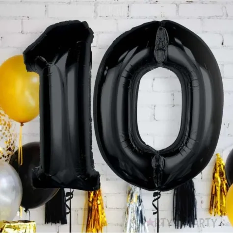 balon foliowy cyfra 0 czarny godan 36 dgt